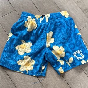 Blue and Yellow Floral Quick-Dry Shorts